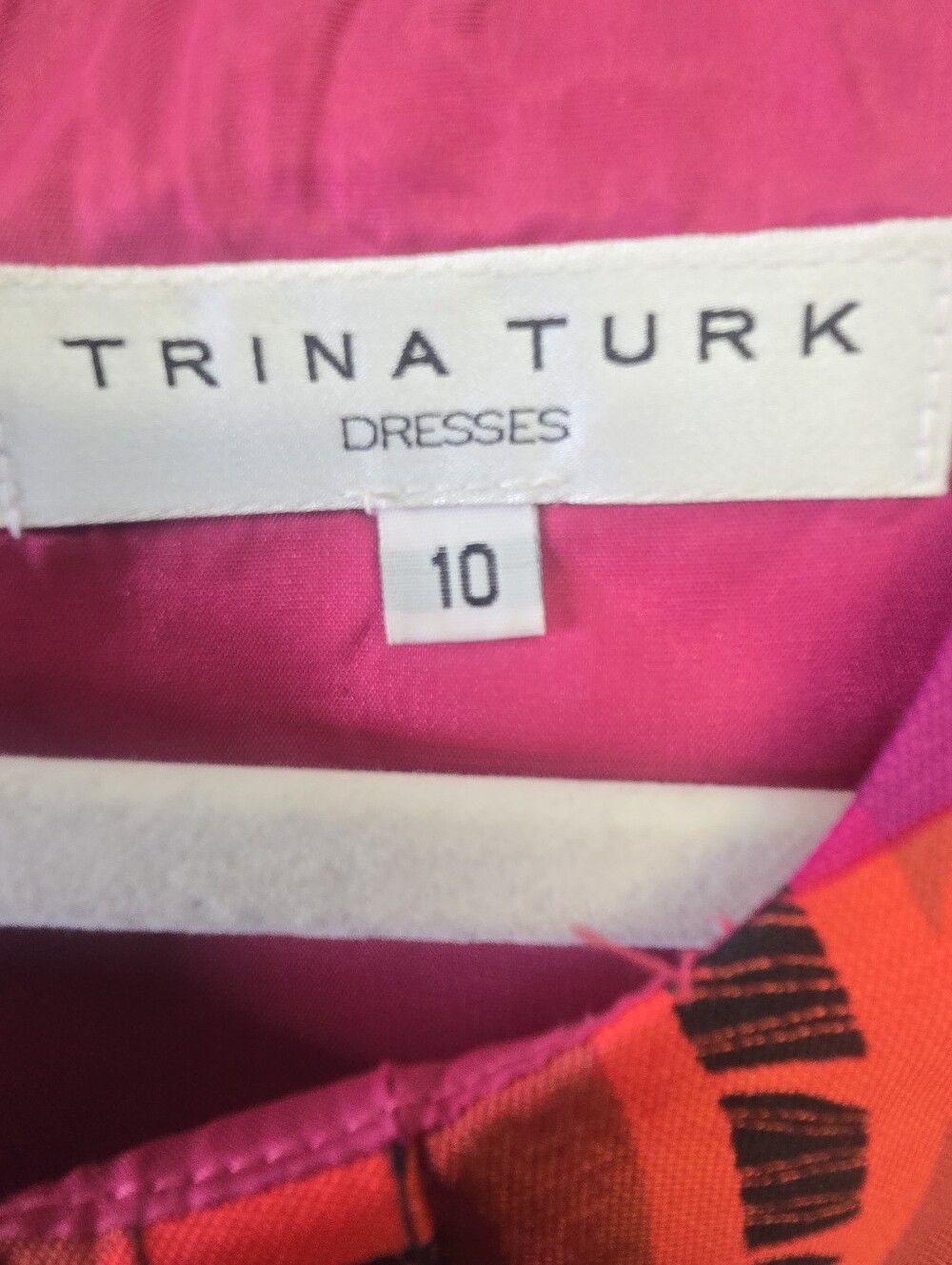 Trina Turk Sleeveless Multicolor Stripe & Swirl Shift Dress, Size 10 - Picture 4 of 5
